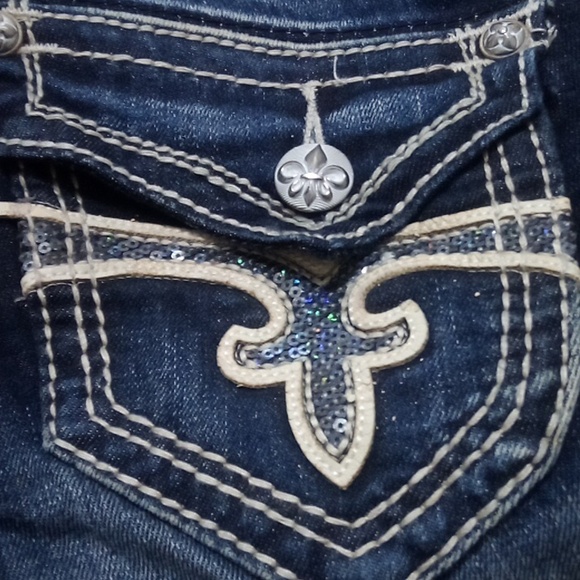 Rock Revival Women's Capri 26 Heather Embellished Shimmer NWT 138 USD - Picture 5 of 13